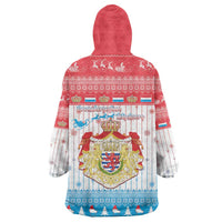 Luxembourg Christmas Wearable Blanket Hoodie Coat Of Arms Schei Chreschtdeeg - Wonder Print Shop