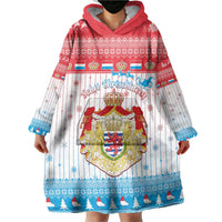 Luxembourg Christmas Wearable Blanket Hoodie Coat Of Arms Schei Chreschtdeeg - Wonder Print Shop