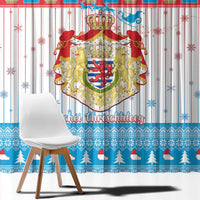 Luxembourg Christmas Window Curtain Coat Of Arms Schei Chreschtdeeg - Wonder Print Shop