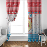 Luxembourg Christmas Window Curtain Coat Of Arms Schei Chreschtdeeg - Wonder Print Shop