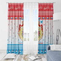 Luxembourg Christmas Window Curtain Coat Of Arms Schei Chreschtdeeg - Wonder Print Shop