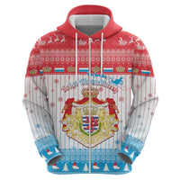 Luxembourg Christmas Zip Hoodie Coat Of Arms Schei Chreschtdeeg - Wonder Print Shop