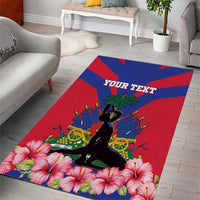 Personalised Haiti Independence Day Area Rug Neg Marron Flag Map - Wonder Print Shop