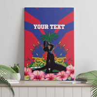 Personalised Haiti Independence Day Canvas Wall Art Neg Marron Flag Map - Wonder Print Shop