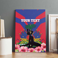 Personalised Haiti Independence Day Canvas Wall Art Neg Marron Flag Map - Wonder Print Shop