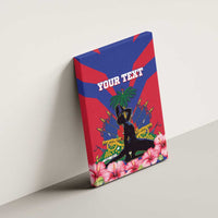 Personalised Haiti Independence Day Canvas Wall Art Neg Marron Flag Map - Wonder Print Shop