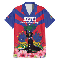 Personalised Haiti Independence Day Family Matching Mermaid Dress and Hawaiian Shirt Neg Marron Flag Map - Wonder Print Shop