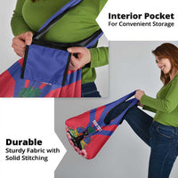 Personalised Haiti Independence Day Grocery Bag Neg Marron Flag Map