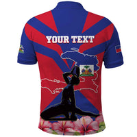 Personalised Haiti Independence Day Polo Shirt Neg Marron Flag Map - Wonder Print Shop