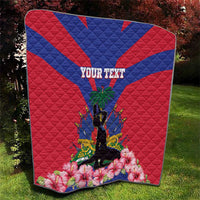 Personalised Haiti Independence Day Quilt Neg Marron Flag Map - Wonder Print Shop