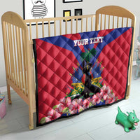 Personalised Haiti Independence Day Quilt Neg Marron Flag Map - Wonder Print Shop