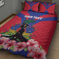 Personalised Haiti Independence Day Quilt Bed Set Neg Marron Flag Map - Wonder Print Shop