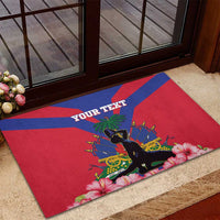 Personalised Haiti Independence Day Rubber Doormat Neg Marron Flag Map - Wonder Print Shop