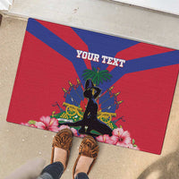 Personalised Haiti Independence Day Rubber Doormat Neg Marron Flag Map - Wonder Print Shop