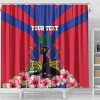 Personalised Haiti Independence Day Shower Curtain Neg Marron Flag Map