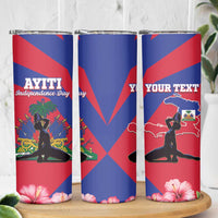 Personalised Haiti Independence Day Skinny Tumbler Neg Marron Flag Map - Wonder Print Shop