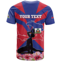 Personalised Haiti Independence Day T Shirt Neg Marron Flag Map - Wonder Print Shop