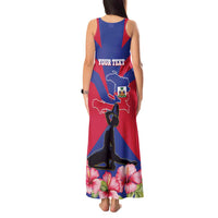 Personalised Haiti Independence Day Tank Maxi Dress Neg Marron Flag Map - Wonder Print Shop