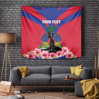 Personalised Haiti Independence Day Tapestry Neg Marron Flag Map - Wonder Print Shop
