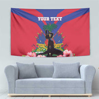 Personalised Haiti Independence Day Tapestry Neg Marron Flag Map - Wonder Print Shop