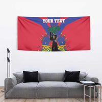 Personalised Haiti Independence Day Tapestry Neg Marron Flag Map - Wonder Print Shop