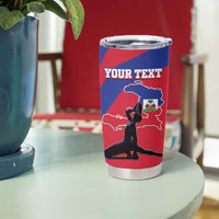 Personalised Haiti Independence Day Tumbler Cup Neg Marron Flag Map - Wonder Print Shop