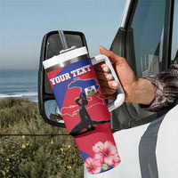 Personalised Haiti Independence Day Tumbler With Handle Neg Marron Flag Map - Wonder Print Shop