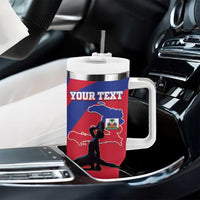 Personalised Haiti Independence Day Tumbler With Handle Neg Marron Flag Map - Wonder Print Shop