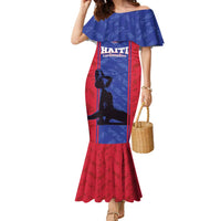 Custom Haiti Football Family Matching Mermaid Dress and Hawaiian Shirt Go Les Grenadiers - Wonder Print Shop