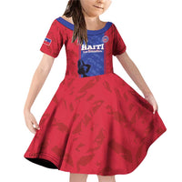 Custom Haiti Football Family Matching Off Shoulder Short Dress and Hawaiian Shirt Go Les Grenadiers - Wonder Print Shop