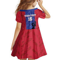 Custom Haiti Football Family Matching Off Shoulder Short Dress and Hawaiian Shirt Go Les Grenadiers - Wonder Print Shop