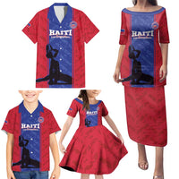 Custom Haiti Football Family Matching Puletasi and Hawaiian Shirt Go Les Grenadiers - Wonder Print Shop