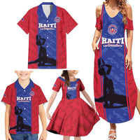 Custom Haiti Football Family Matching Summer Maxi Dress and Hawaiian Shirt Go Les Grenadiers - Wonder Print Shop