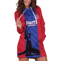 Custom Haiti Football Hoodie Dress Go Les Grenadiers - Wonder Print Shop