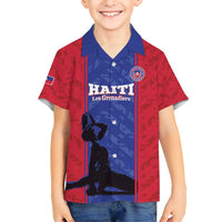 Custom Haiti Football Kid Hawaiian Shirt Go Les Grenadiers - Wonder Print Shop