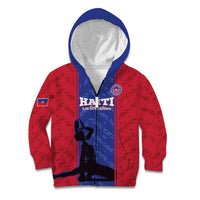 Custom Haiti Football Kid Hoodie Go Les Grenadiers - Wonder Print Shop