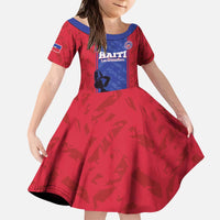Custom Haiti Football Kid Short Sleeve Dress Go Les Grenadiers - Wonder Print Shop