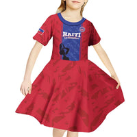 Custom Haiti Football Kid Short Sleeve Dress Go Les Grenadiers - Wonder Print Shop