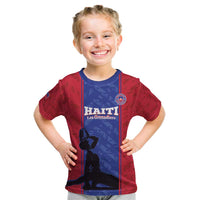 Custom Haiti Football Kid T Shirt Go Les Grenadiers - Wonder Print Shop