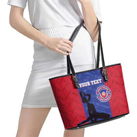 Custom Haiti Football Leather Tote Bag Go Les Grenadiers - Wonder Print Shop