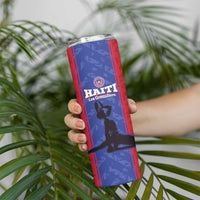 Custom Haiti Football Skinny Tumbler Go Les Grenadiers - Wonder Print Shop