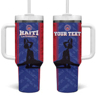 Custom Haiti Football Tumbler With Handle Go Les Grenadiers - Wonder Print Shop