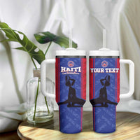 Custom Haiti Football Tumbler With Handle Go Les Grenadiers - Wonder Print Shop
