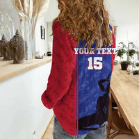 Custom Haiti Football Women Casual Shirt Go Les Grenadiers - Wonder Print Shop