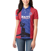 Custom Haiti Football Women Polo Shirt Go Les Grenadiers - Wonder Print Shop