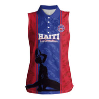 Custom Haiti Football Women Sleeveless Polo Shirt Go Les Grenadiers - Wonder Print Shop