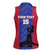 Custom Haiti Football Women Sleeveless Polo Shirt Go Les Grenadiers - Wonder Print Shop