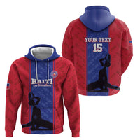 Custom Haiti Football Zip Hoodie Go Les Grenadiers - Wonder Print Shop