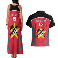Custom Mozambique Football Couples Matching Tank Maxi Dress and Hawaiian Shirt Go Os Mambas - Wonder Print Shop