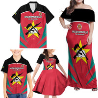 Custom Mozambique Football Family Matching Off Shoulder Maxi Dress and Hawaiian Shirt Go Os Mambas - Wonder Print Shop